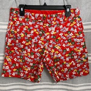 TALBOTS / Girlfriend Chino Shorts Red Floral Size 6